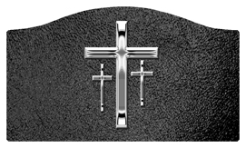 DASHELL-517-SL-SH-BK Silver 3 Crosses Shimmer Black Background